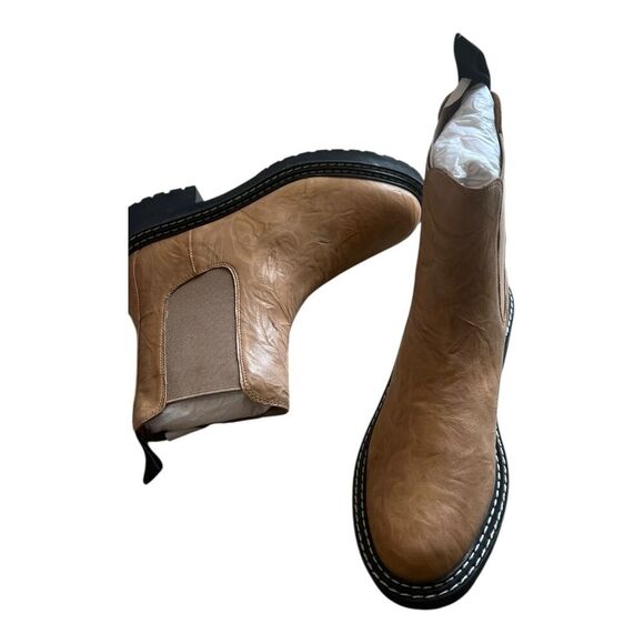Lisa Vicky Camel Brown Pub Lug Chelsea Boot 7.5 - Picture 2 of 4